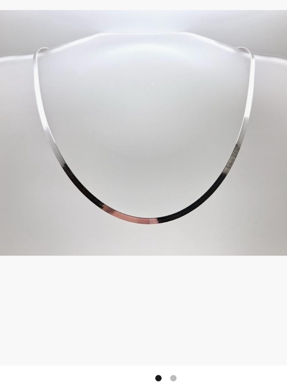 16” Elegant Two-Tone Herringbone Necklace - Silver color